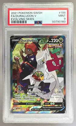 93790160 Duraludon V 2021 Pokemon Sword & Shield Evolving Skies #198 PSA 9 - Image 1
