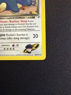 Pokemon TCG Rocket’s Snorlax 33/132 - Gym Heroes Rare 2000 WOTC LP - Image 4