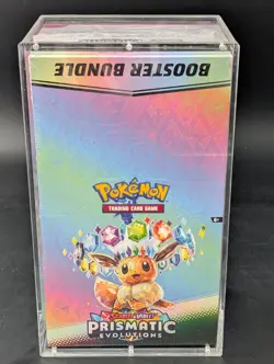 Pokemon TCG S&V Prismatic Evolutions Booster Bundle Display Case w/Acrylic Case - Image 1