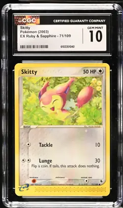 Pokemon 2003 Skitty EX Ruby & Sapphire 71/109 CGC 10 - Image 1