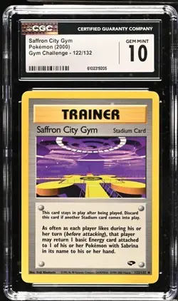 Pokemon Saffron City Gym 2000 Gym Challenge 122/132 CGC 10 - Image 1