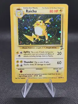 Raichu 16/130 Pokemon Base Set 2 Holo - LP - Image 1