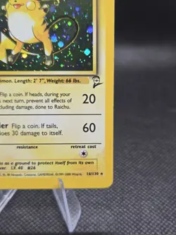 Raichu 16/130 Pokemon Base Set 2 Holo - LP - Image 5