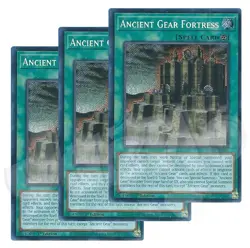 Yugioh - Ancient Gear Fortress x 3 - 1st Edition Secret Rare NM - Free Holo Card - Image 1