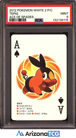 Pokemon 2012 Tepig Ace Of Spades Pokemon White 2 Playing Card Japanese PSA 9 - Image 1