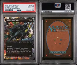 2025 MTG SPIDER-MAN #0204 SPIDER-MAN NOIR SCENE BORDERLESS (U) PSA 10 - POP 2 - Image 3