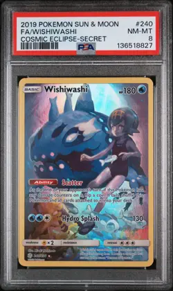 PSA 8 NM-MT Wishiwashi FA Secret 240/236 Cosmic Eclipse 2019 Pokemon Card - Image 1