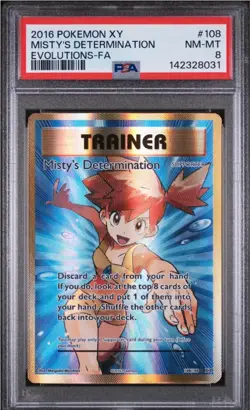 Pokemon 2016 XY Misty's Determination Evolutions Full Art #108/108 PSA 8 NM-M - Image 1