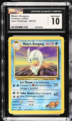 Pokemon Misty's Dewgong 2000 Gym Challenge 54/132 CGC 10 - Image 1