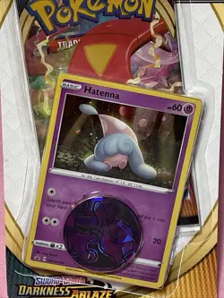 Pokemon Darkness Ablaze TCG Blister Booster Pack HATENNA With Coin Sealed/New - Image 2