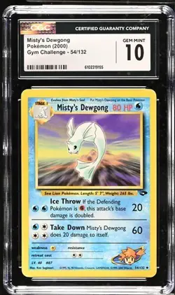 Pokemon Misty's Dewgong 2000 Gym Challenge 54/132 CGC 10 - Image 1