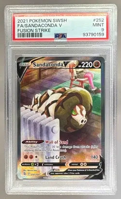 93790159 Sandaconda V 2021 Pokemon Sword & Shield Fusion Strike #252 PSA 9 - Image 1