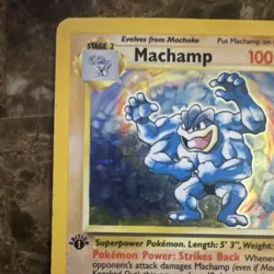 Pokemon TCG Machamp Base Set 8/102 1st Edition Holo Rare 1999 100 HP Stage 2 - Image 3