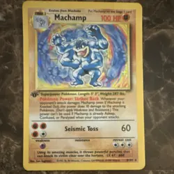 Pokemon TCG Machamp Deck Exclusives 8/102 1st Edition Holo Rare 1999 - Image 1