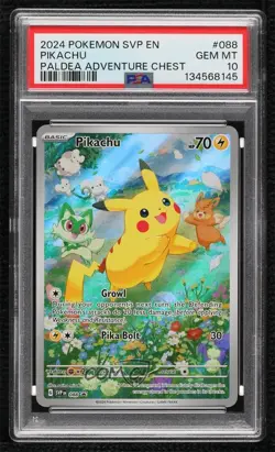 Pikachu (Paldea Adventure Chest) Holo Pokemon Black Star Promo PSA 10 GEM MT - Image 1