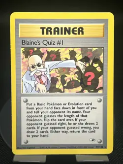 Pokemon TCG Blaine’s Quiz #1 97/132 Gym Heroes Regular Rare LP - Image 1