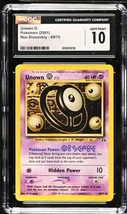 Pokemon Unown O 2001 New Discovery 69/75 CGC 10 - Image 1