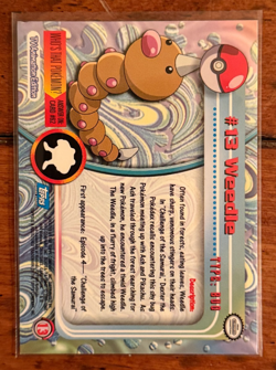 1999 Topps Pokemon Weedle #13 TV Animation Edition Blue Logo Non Holo 1st Print - Image 2