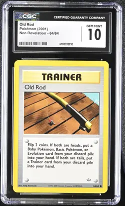 Pokemon 2001 Old Rod Neo Revelation 64/64 CGC 10 - Image 1