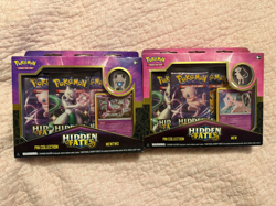 Pokemon Hidden Fates Mew And Mewtwo Pin Collection Boxes Lot of 2 Sealed - Image 1