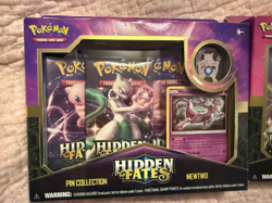 Pokemon Hidden Fates Mew And Mewtwo Pin Collection Boxes Lot of 2 Sealed - Image 3