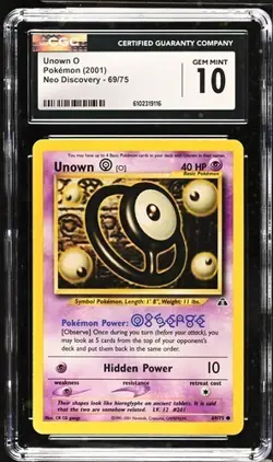 Pokemon Unown O 2001 Neo Discovery 69/75 CGC 10 - Image 1