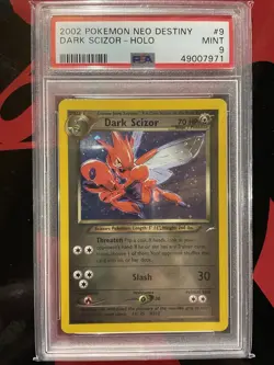 2002 POKEMON TCG NEO DESTINY #9/105 DARK SCIZOR HOLO RARE PSA 9 MINT - Image 1