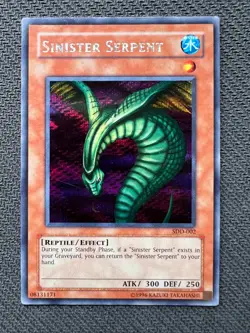 Yugioh Sinister Serpent Unlimited Edition Prismatic Secret Rare SDD-002 LP - Image 1