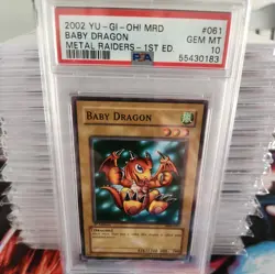 2002 YU-GI-OH! METAL RAIDERS MRD-061 BABY DRAGON 36 - 1st Ed- PSA 10 POP 20 - Image 1