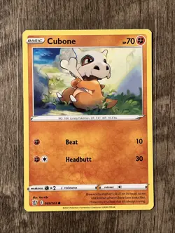 Cubone 069/163 Common Battle Styles Pokemon Card - NM - Image 1