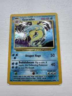 Gyarados 6/102 HOLO Original 1999 WOTC Pokemon Card Base Set - Image 1