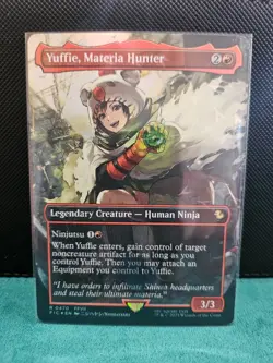 MTG Yuffie, Materia Hunter 0470 (Borderless) (Chocobo Track Foil) NM Foil - Image 1