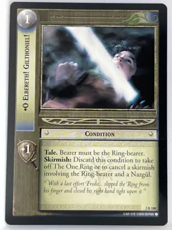 LORD OF THE RINGS TCG MINES OF MORIA RARE CARD 2R108 O ELBERETH! GILTHONIEL! lp - Image 1