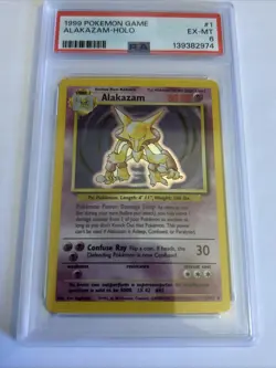 1999 Pokemon Alakazam Rare Holo Card #1/102 PSA 6 Ex-mt - Image 2