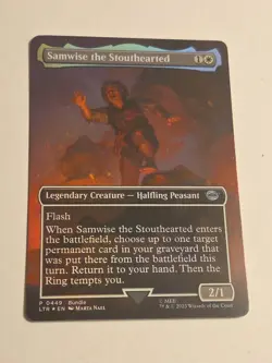 SAMWISE THE STOUTHEARTED X1 Borderless Foil MTG Lord of The Rings 449 - Image 1