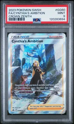 PSA 9 Fa/Cynthia'S Ambition GG60 Crown Zenith Pokemon - Image 1