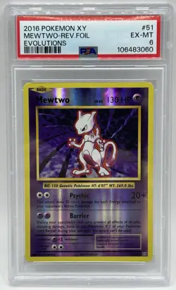 2016 Pokemon Xy Evolutions Mewtwo Reverse Holo Psa 6 - Image 1