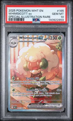 2025 POKEMON WHT EN-WHITE FLARE SPECIAL ILLUSTRATION RARE WHIMSICOTT EX PSA 10 - Image 1