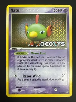 Pokemon TCG Natu EX Deoxys 66/107 Reverse Holo Stamped Vintage NM - Image 1