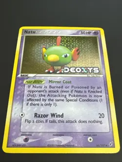 Pokemon TCG Natu EX Deoxys 66/107 Reverse Holo Stamped Vintage NM - Image 2