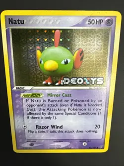 Pokemon TCG Natu EX Deoxys 66/107 Reverse Holo Stamped Vintage NM - Image 3