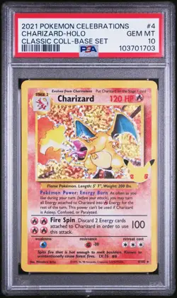 2021 Pokemon Celebrations: Classic Collection - #4 Charizard - Holo - PSA 10 - Image 1