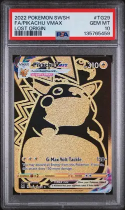 2022 POKEMON SWORD & SHIELD LOST ORIGIN #TG29 FA/PIKACHU VMAX LOST ORIGIN PSA 10 - Image 1