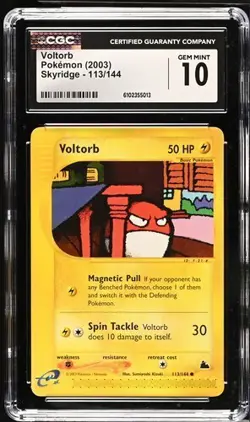 Pokemon Voltorb 2003 Skyridge 113/144 CGC 10 - Image 1