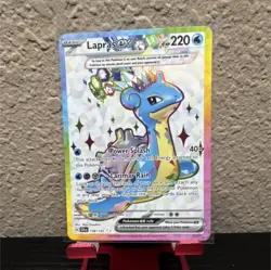 Pokemon Lapras ex 158/142 SV07: Stellar Crown Ultra Rare Full Art Tera Holo - Image 1