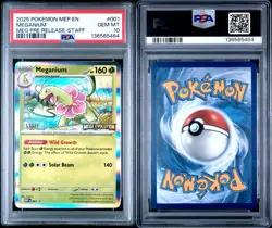 Pokemon Meganium Mega Evolution Staff Promo PSA 10 Gem Mint #001 Pre Release - Image 3