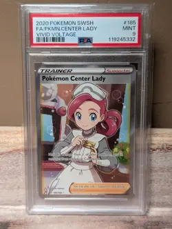 Pokemon Center Lady Ultra Rare Pokemon Sword & Shield Vivid Voltage PSA 9 qo5 - Image 1