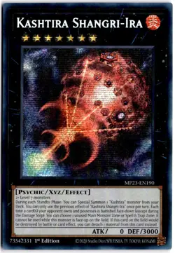 Kashtira Shangri-Ira 1st Edition Prismatic Secret Rare MP23 MP23-EN190 LP - Image 1