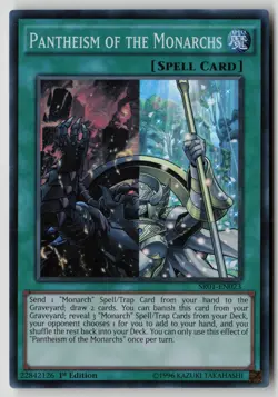Yugioh Pantheism of the Monarchs SR01-EN023 1st Edition Super Rare NM - Image 1