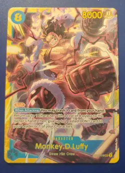 Monkey.D.Luffy OP11-118 ONE PIECE Tcg Secret Rare NO FOIL NM Blue - Image 1